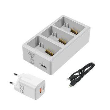 YX 3-Way Battery Charger for DJI Mini 4/3/3 Pro, 35W EU Plug Hub - 1