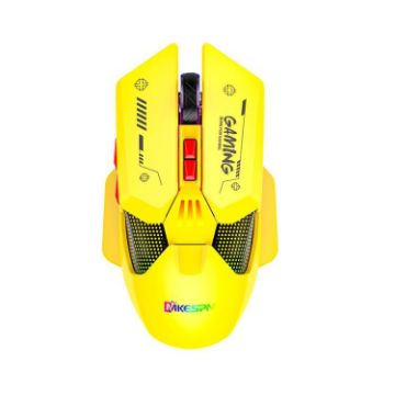 MKESPN Wired + 2.4G Dual Mode Gaming Mouse 10000 DPI RGB Yellow - 1