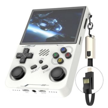 R36XX Dual-Band WiFi Handheld Game Console 3.5" IPS Screen 64G White - 1