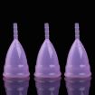 Reusable Soft Silicone Menstrual Cup - 3 PCS, Small Size, Purple - 1