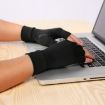 Black Fiber Sports Half Finger Gloves, Arthritis Pressure, Size M - 3