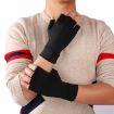 Black Fiber Sports Half Finger Gloves, Arthritis Pressure, Size M - 5