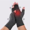 Black Fiber Sports Half Finger Gloves, Arthritis Rehab, Size L - 6