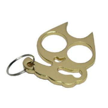 Kitty Metal Self-defense Keychain & Window Breaker Tool, Gold, 5 PCS - 1