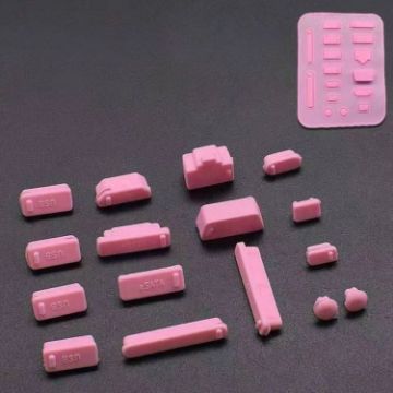 Universal Silicone Dust Plug for Laptop - Pink | Protect Your Device - 1