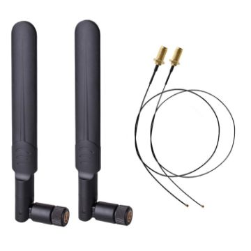 Dual Band WiFi Antenna 2x 6dBi RP-SMA + 2x 35CM Pigtail Cable for M.2 - 1