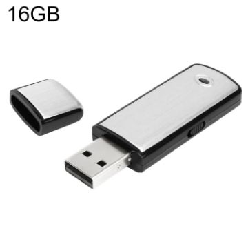 SK858 16GB Rechargeable Portable U-Disk Voice Recorder - Black - 1