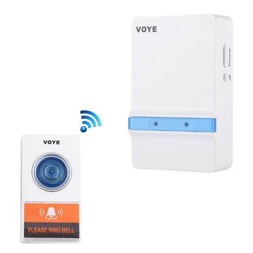 VOYE V012A Wireless Doorbell - 38 Sounds, Remote Control, White - 1