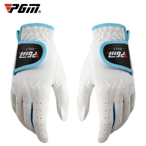 Children's Golf Gloves - PGM Microfiber Cloth, Soft & Comfortable, White, Size 15 - 1