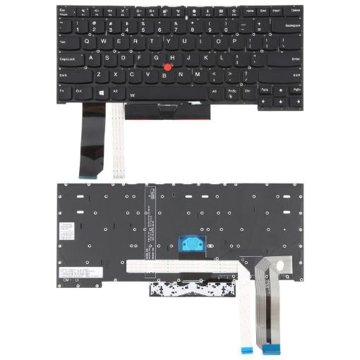 Backlit Laptop Keyboard for Lenovo Thinkpad E480 E490 T480S T490 (Black) - 1