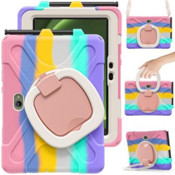 Samsung Galaxy Tab Active5 Pro Silicone Hybrid Case with Strap - Pink - 1