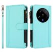 Xiaomi 14 Ultra Leather Case - 9 Card Slots, Zipper, Hand Strap, Mint Green - 2