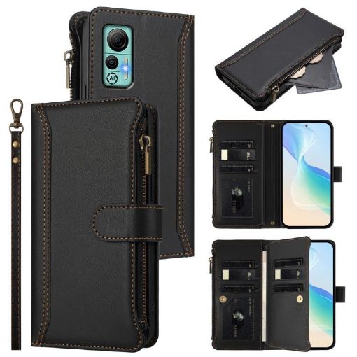 Ulefone Note 14 Leather Case: Magnetic Closure, 9 Card Slots, Black - 1