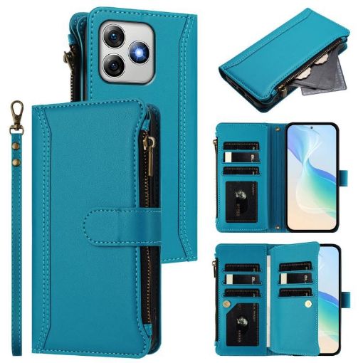 Ulefone Note 18 Ultra/Pro Leather Case, Magnetic Closure, 9 Card Slots, Turquoise - 1