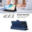 Ulefone Note 19 Leather Case - 9 Card Slots, Zipper, Hand Strap, Dark Blue - 4