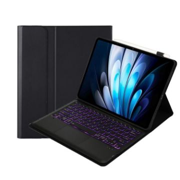 Vivo Pad5/3 Pro Bluetooth Keyboard Leather Case with Touchpad (Black) - 1