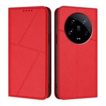 Xiaomi 14 Ultra Magnetic Frosted Flip Leather Case - Red - 1