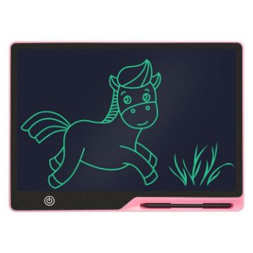 16" Rechargeable LCD Writing Tablet for Kids - Pink/Green Drawing Board - 1