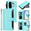 Vivo S30 Pro Mini Leather Case - 9 Card Slots, Magnetic Closure, Mint Green - 1