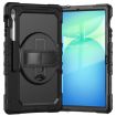 Samsung Galaxy Tab S10 FE+ Black Silicone Hybrid Case with Strap - 2