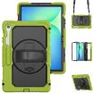 Samsung Galaxy Tab S10 FE+ Silicone Hybrid Case with Strap - Yellow Green - 1