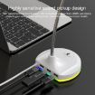 White USB Multi-function Microphone with RGB Light and Built-in Sound Card - 6