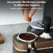 Red Brown Solid Wood Stand Stainless Steel Coffee Powder Needle - 4