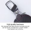 Litchi Grain PU Leather Car Key Case - Universal Fit, Black - 6