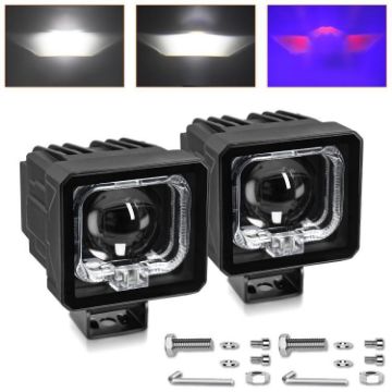 2pcs 35W 3600LM 6500K Car Square HD Lens Spotlight Work Light Black - 1