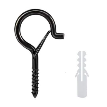 Black M6 Metal Sheep Eye Spring Hook - Durable & Secure Fastening - 1