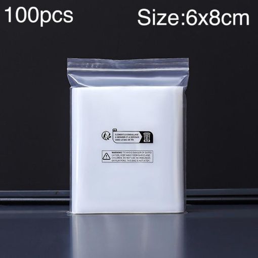 100pcs Double Layer Warning Ziplock Bags, 6x8cm, 8 Wire, Eco-Friendly - 1