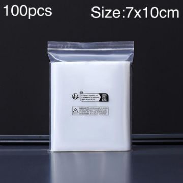100pcs Double Layer Ziplock Bags, 7x10cm, Warning Label, 10 Wire - 1