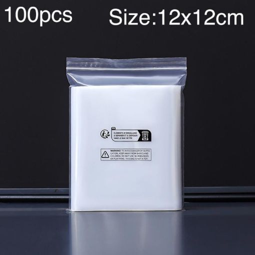 100pcs Double Layer Warning Ziplock Bags 12x12cm 12 Wire Labels - 1