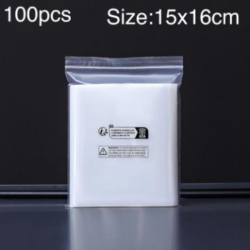 100pcs Double Layer Warning Ziplock Bags 15x16cm 12 Wire Eco-Friendly - 1
