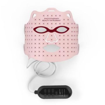 LED Colorful Photon Rejuvenation Mask Facial Beauty Instrument, Pink, US Plug - 1