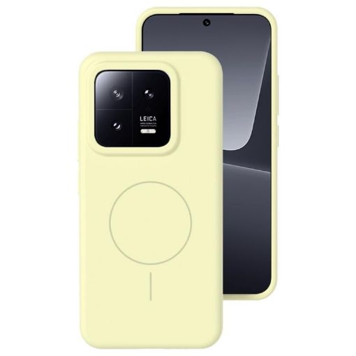 Xiaomi 13 Cream Yellow Liquid Silicone MagSafe Phone Case - 1