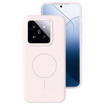 Xiaomi 14 Pro Liquid Silicone MagSafe Phone Case - Grey Pink - 1