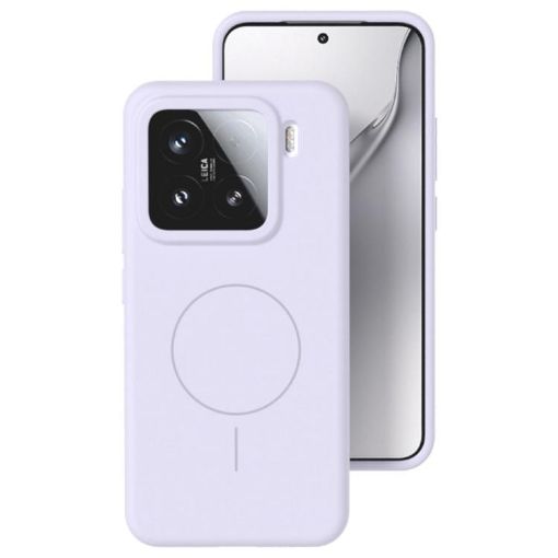 Xiaomi 15 Light Purple MagSafe Case - Liquid Silicone Thin Circle - 1