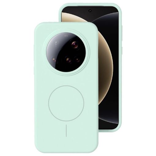 Xiaomi 15 Ultra Mint Green Liquid Silicone MagSafe Phone Case - 1