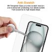 iPhone 15/15 Pro Tempered Glass Film 10pcs 0.26mm 9H 2.5D Aluminum - 4