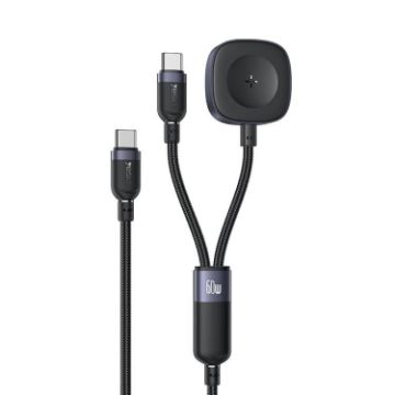 Yesido CA136C 60W USB-C to Type-C & iWatch Charging Cable 1.2m Black - 1