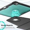iPad Pro 13 2024 Dark Green Leather Magnetic Rotation Case - 5