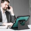 iPad Pro 13 2024 Dark Green Leather Magnetic Rotation Case - 7