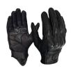 SOMAN MG-24 XL Black Motorcycle Sheepskin Touch Screen Retro Gloves - 1