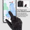 SOMAN MG-24 XL Black Motorcycle Sheepskin Touch Screen Retro Gloves - 9