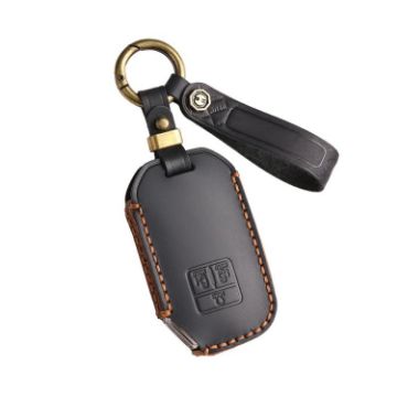 Kia Carnival Hallmo B087 Crazy Horse Cowhide Key Cover (Black) - 1