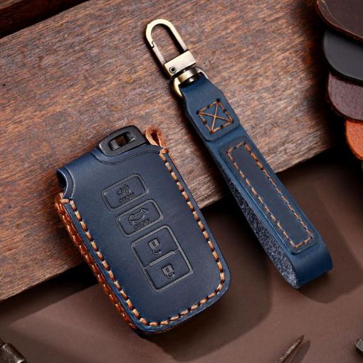 Toyota North American 3+1-Button C013 Blue Cowhide Key Cover - 1