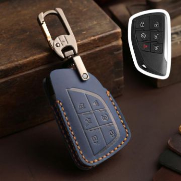 Buick Envision Plus 2023 Key Cover - Crazy Horse Cowhide, 6-Button Blue - 1