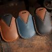 Honda Odyssey 2024 Key Cover - 5-Button Blue Crazy Horse Cowhide - 3