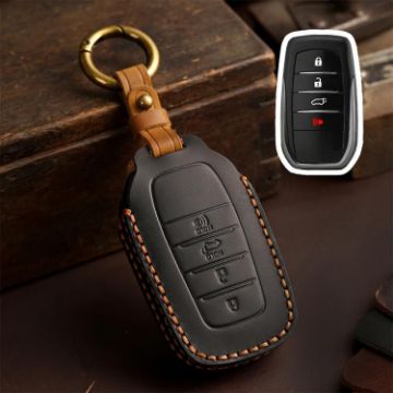 Toyota SIENNA/Granvia/Alphard/Vellfire 4-Button Key Cover Black Cowhide - 1